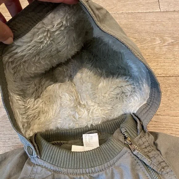 NEW Olive Green Fleece Removable Hoodie Yeezy Sweatshirt Jacket